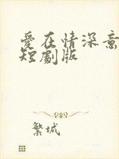 爱在情深意晚时短剧版