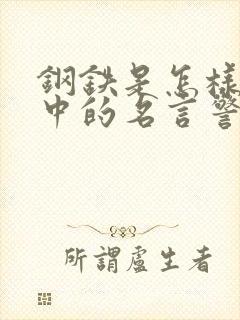 钢铁是怎样炼成中的名言警句