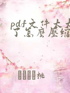 pdf文件太大了怎么压缩