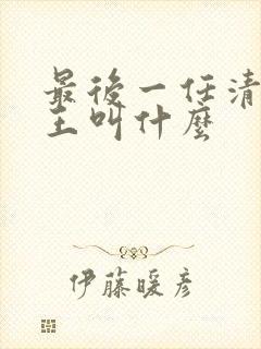 最后一任清朝帝王叫什么