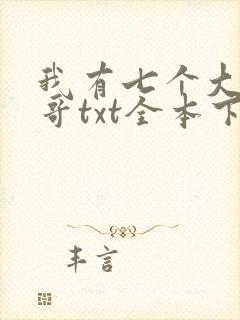 我有七个大佬哥哥txt全本下载