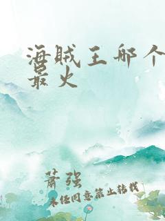 海贼王哪个手游最火