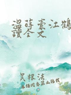 温莳壹江鹤川阅读全文