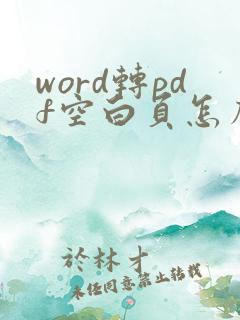 word转pdf空白页怎么解决
