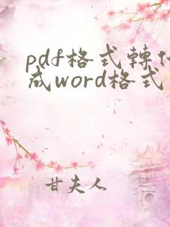 pdf格式转化成word格式
