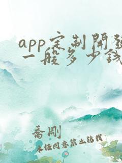 app定制开发一般多少钱