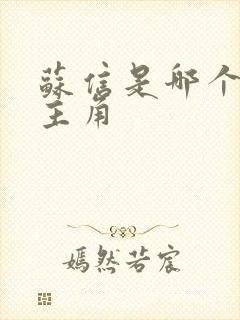 苏信是哪个小说主角