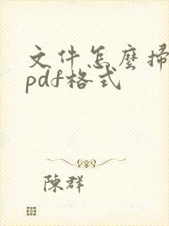 文件怎么扫描为pdf格式