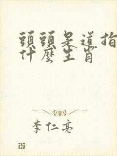 头头是道指的是什么生肖