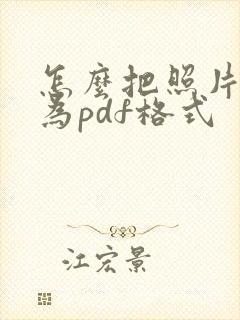 怎么把照片转化为pdf格式