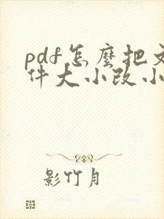 pdf怎么把文件大小改小点