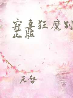 宠妻狂魔别太坏正版