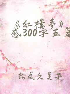 《红楼梦》读后感300字五篇