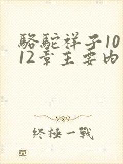 骆驼祥子10到12章主要内容