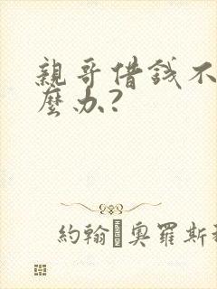 亲哥借钱不还怎么办?