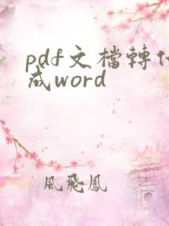 pdf文档转化成word