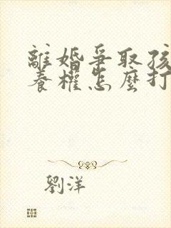 离婚争取孩子抚养权怎么打官司