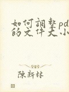 如何调整pdf的文件大小