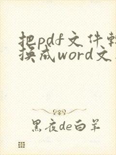 把pdf文件转换成word文档