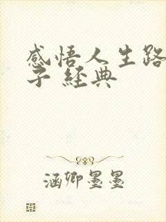 感悟人生路的句子 经典