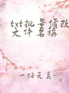 txt批量修改文件名称