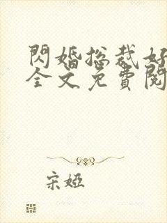 闪婚总裁好专情全文免费阅读