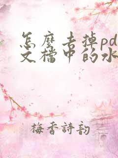 怎么去掉pdf文档中的水印