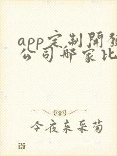 app定制开发公司哪家比较好