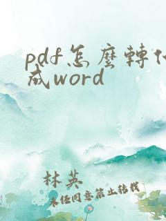 pdf怎么转化成word