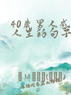 40岁男人感悟人生的句子