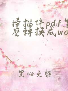扫描件pdf怎么转换成word