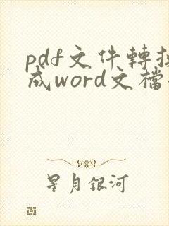pdf文件转换成word文档后怎么编辑
