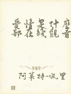 爱情是什么第二部在线观看国语版全集