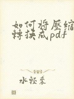 如何将压缩文件转换成pdf