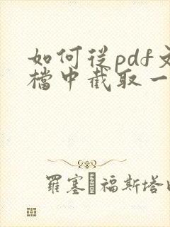 如何从pdf文档中截取一页