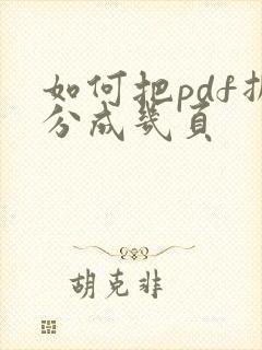 如何把pdf拆分成几页