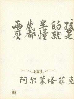 两岁半的孩子什么都懂就是不会说话