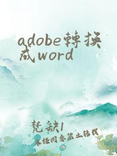 adobe转换成word