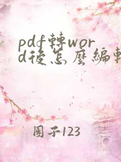pdf转word后怎么编辑文字