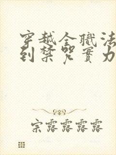 穿越全职法师签到禁咒实力