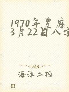 1970年农历3月22日八字算命