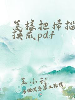 怎样把扫描件转换成pdf