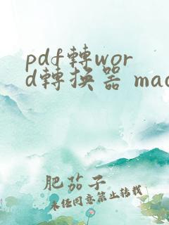 pdf转word转换器 mac