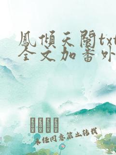 凤倾天阑txt全文加番外
