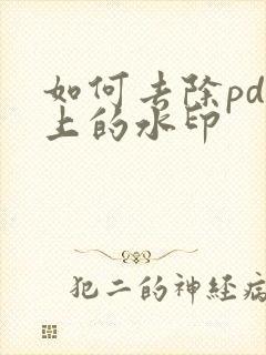 如何去除pdf上的水印