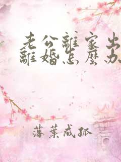 老公离家出走闹离婚怎么办