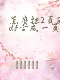 怎么把2页的pdf合成一页