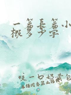 一篇长篇小说大概多少字