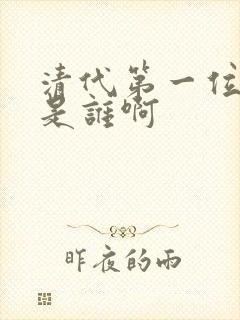 清代第一位皇上是谁啊