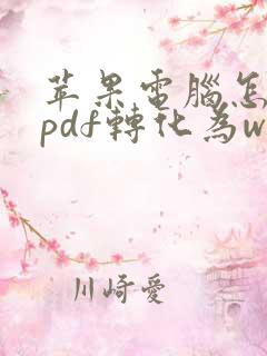苹果电脑怎么将pdf转化为word